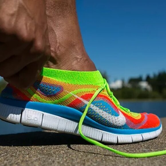 Nike Free 5.0 Flyknit Rainbow‎ 'Electric Green' Size 12.5 Style 615805-316 NEW!! - Picture 9 of 9